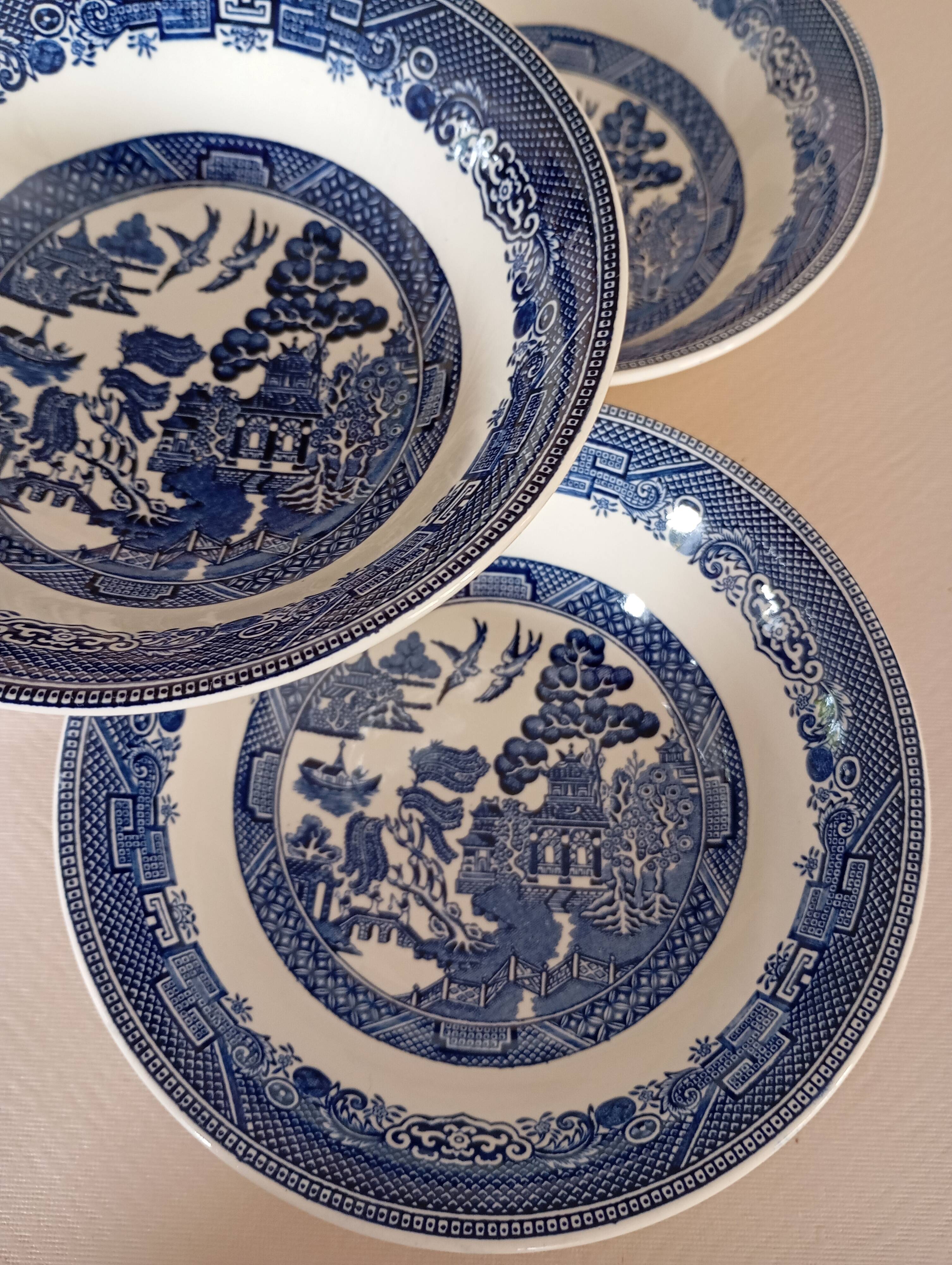 5 English bowls "Willow" Johnson Brothers