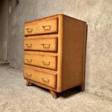 Commode vintage 4 tiroirs pieds compas