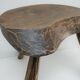 Tripod stool solid wood folk art 60s