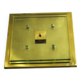 Brass and Glass Ceiling/ Wall Lamp by Hillebrand , 1990s