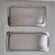 Set of minimalist stainless steel trays - Vintage 70s