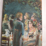 Ancient painting, wood-painted theatre decoration