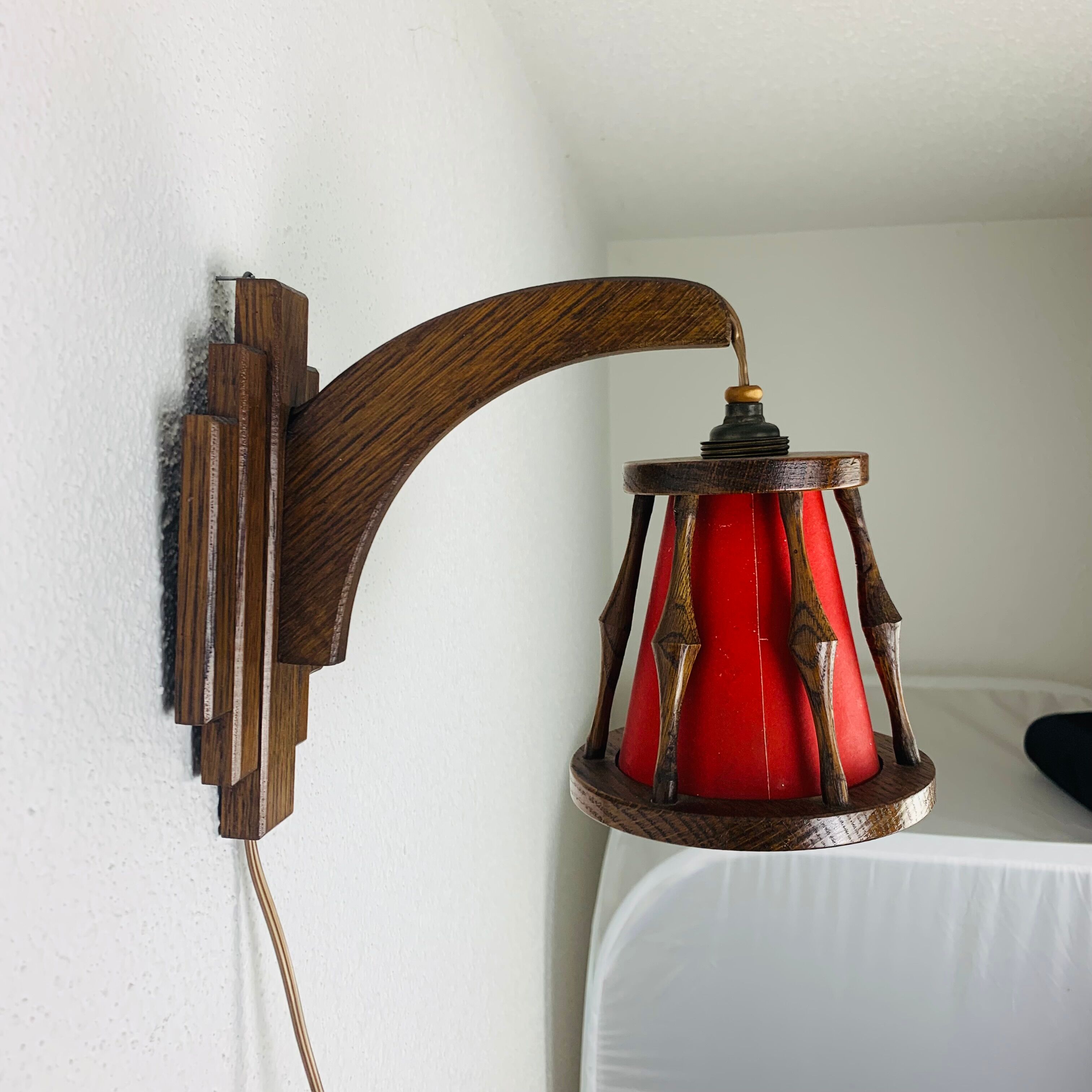 Wall lamp lantern art deco wood
