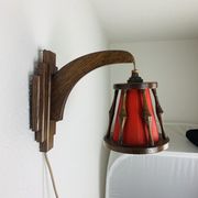 Applique lanterne art déco bois