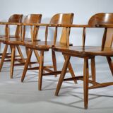 Scandinavian Design Armchairs made of Pine by Asko 1970s