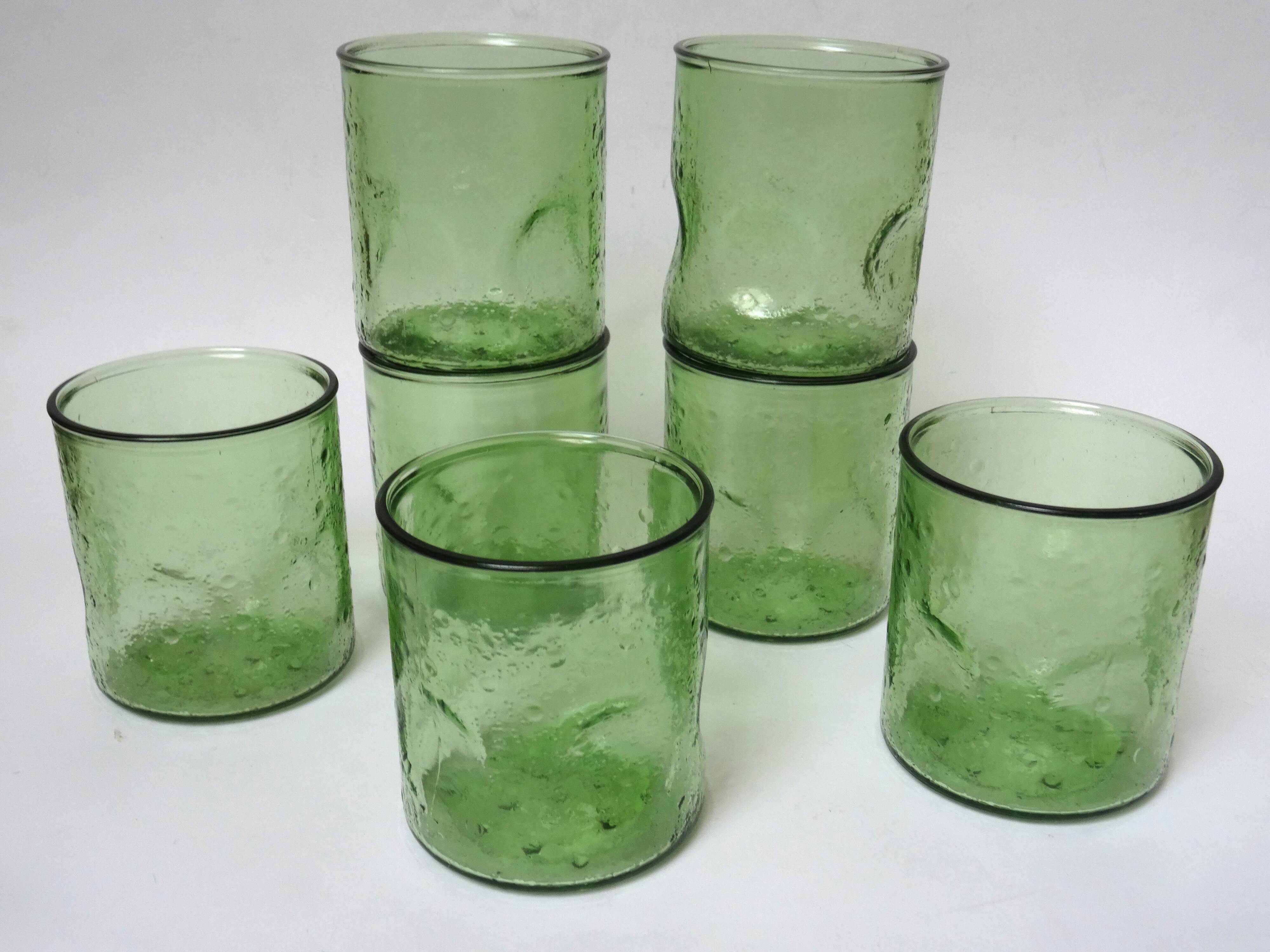 7 vintage water glasses