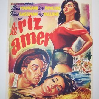 Affiche cinéma originale 1949.Riz amer.Sylvana Mangano