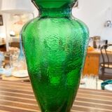 Green glass vase 30 x 17 cm