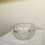 Bol en cristal de plomb vintage des années 1970 : pièce maîtresse de table bohémienne