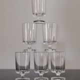 Set of 6 transparent luminarc cavalier liquor glasses with beautiful effect under vintage 70's glass