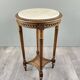 Louis XVI Style Pedestal Table, Carved Wood & Marble, Early 20th Century
