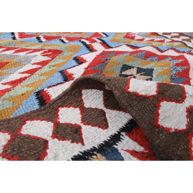 1970s Vintage Turkish Hand-Knotted Wool Cotton Red Runner Rug 93x355