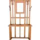 Large clothing rack/bistro mirror coat rack in oak - France 1950