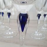 10 Crystal d'Arques glasses model Venice Sapphire blue