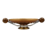 Grand centre de table en verre orange Art Déco / vide-poche, Italie 1940s