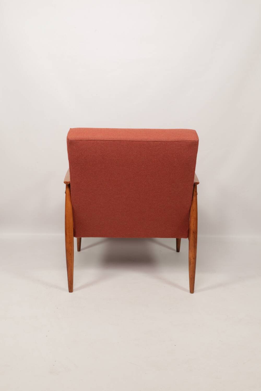 Scandinavian armchair in terracotta wool, 1970