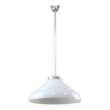 Mid-century Italian Aluminum and Glass Pendant Lamp