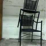 Bamboo metal chair and armchair