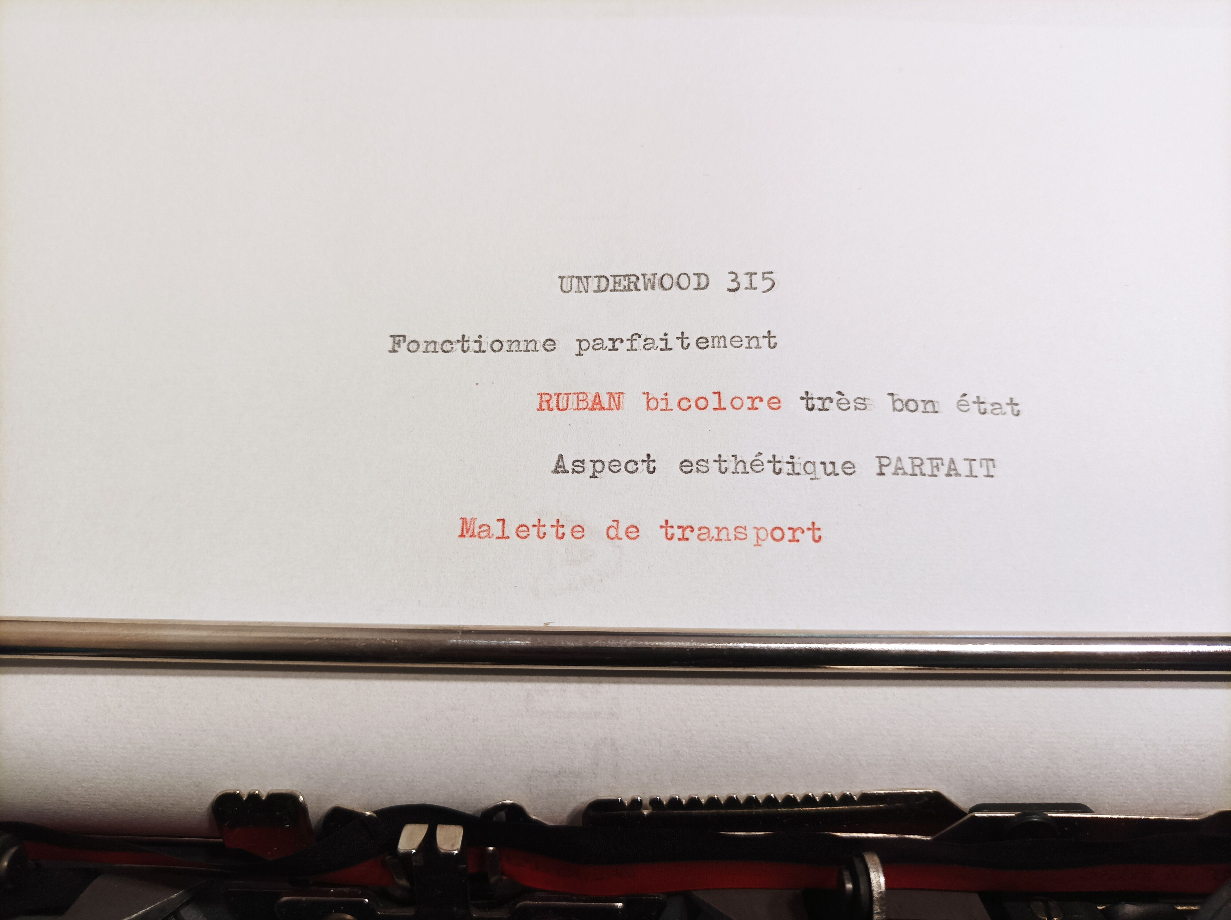 Blue Underwood 315 typewriter