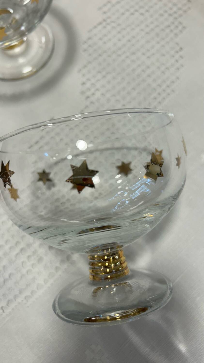 6 gold star ice cream cups 1950/60