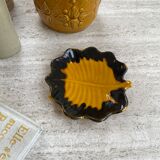 Yellow and black leaf dish