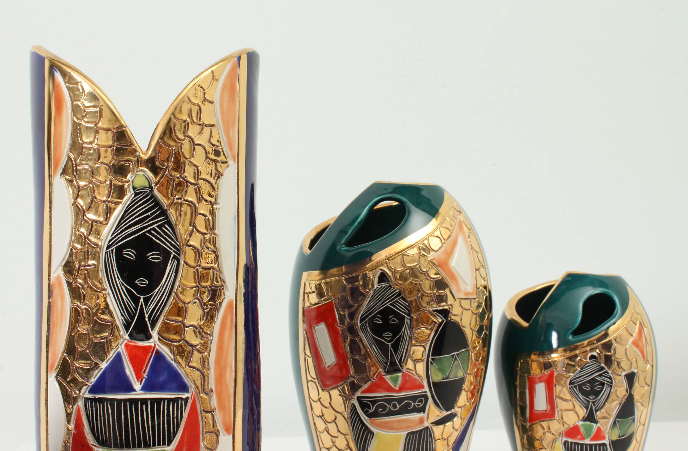 Set of six vases from Sesto di Fiamma, Italy, 1950s.