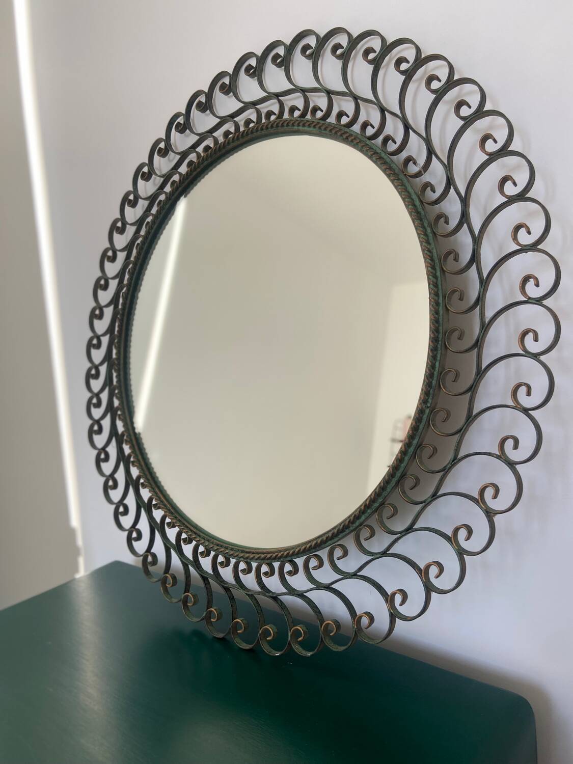 Vintage wrought iron mirror