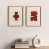 Duo of paints - Clio and Maori - dark terracotta - signed Eawy