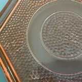 Art Deco pink glass plateau