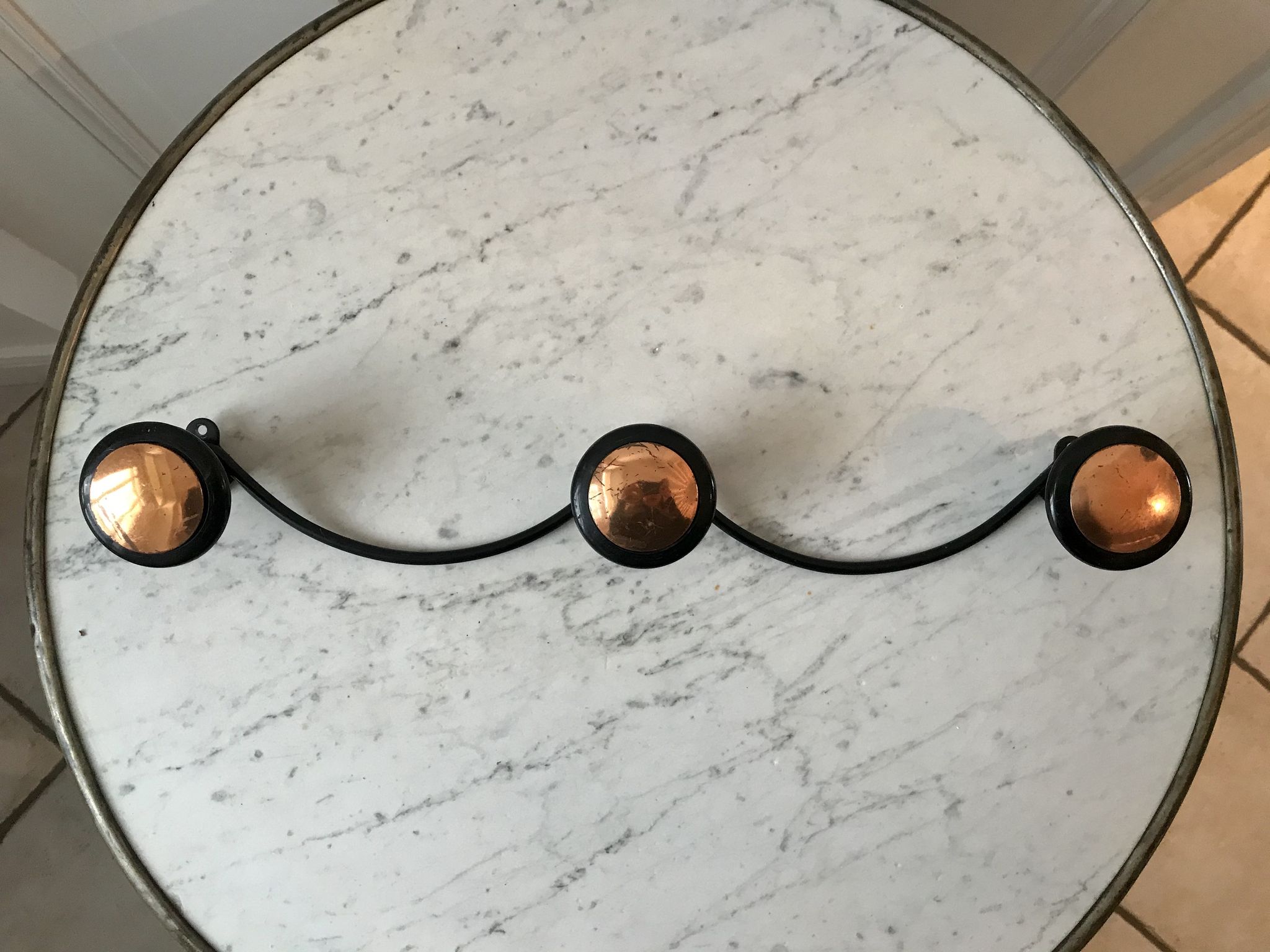 Metal hook and pink gold vintage 70s