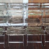 Set of 8 folding bistro / garden chairs fermob 1950