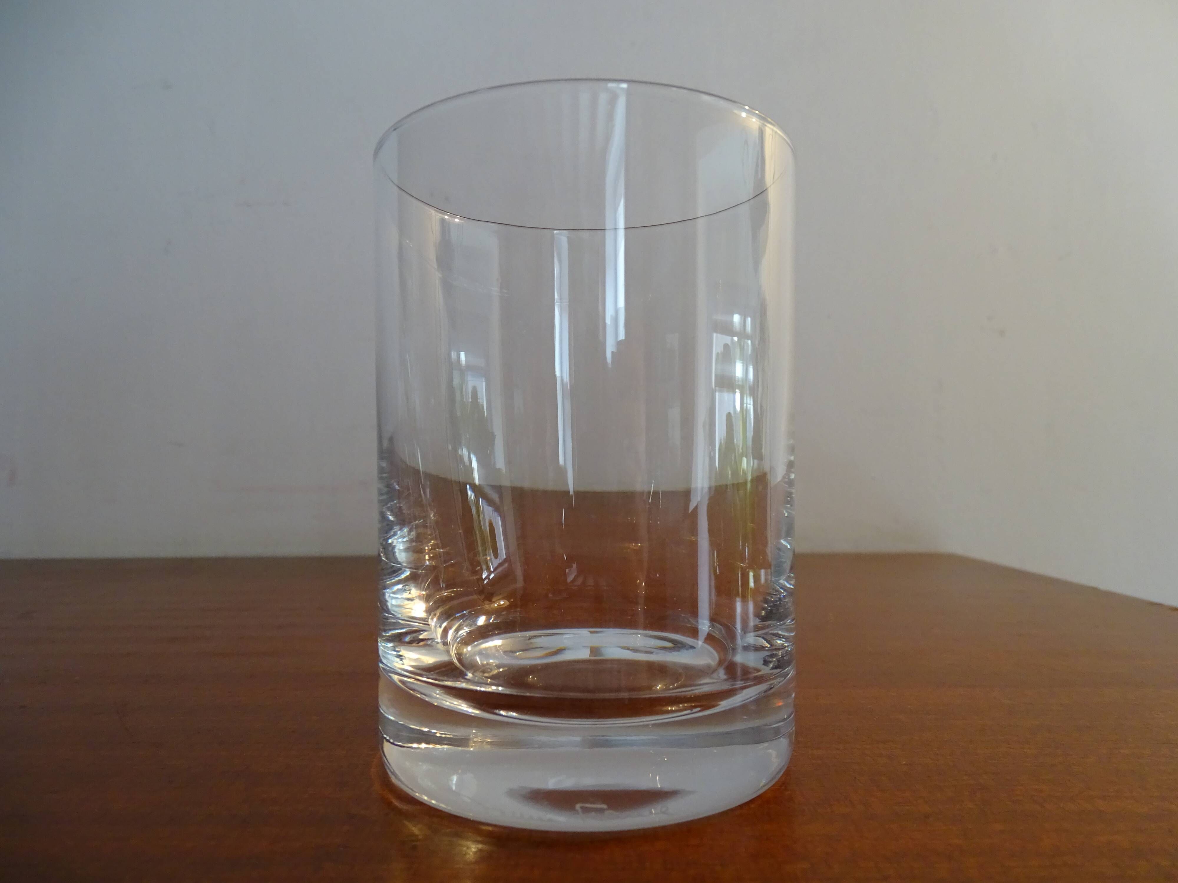 4 signed Daum France crystal water/whisky glasses - H11 cm Ø 7.8 cm