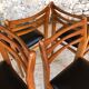 Set of 4 scandinavian chairs in blond teak and black skai 60s