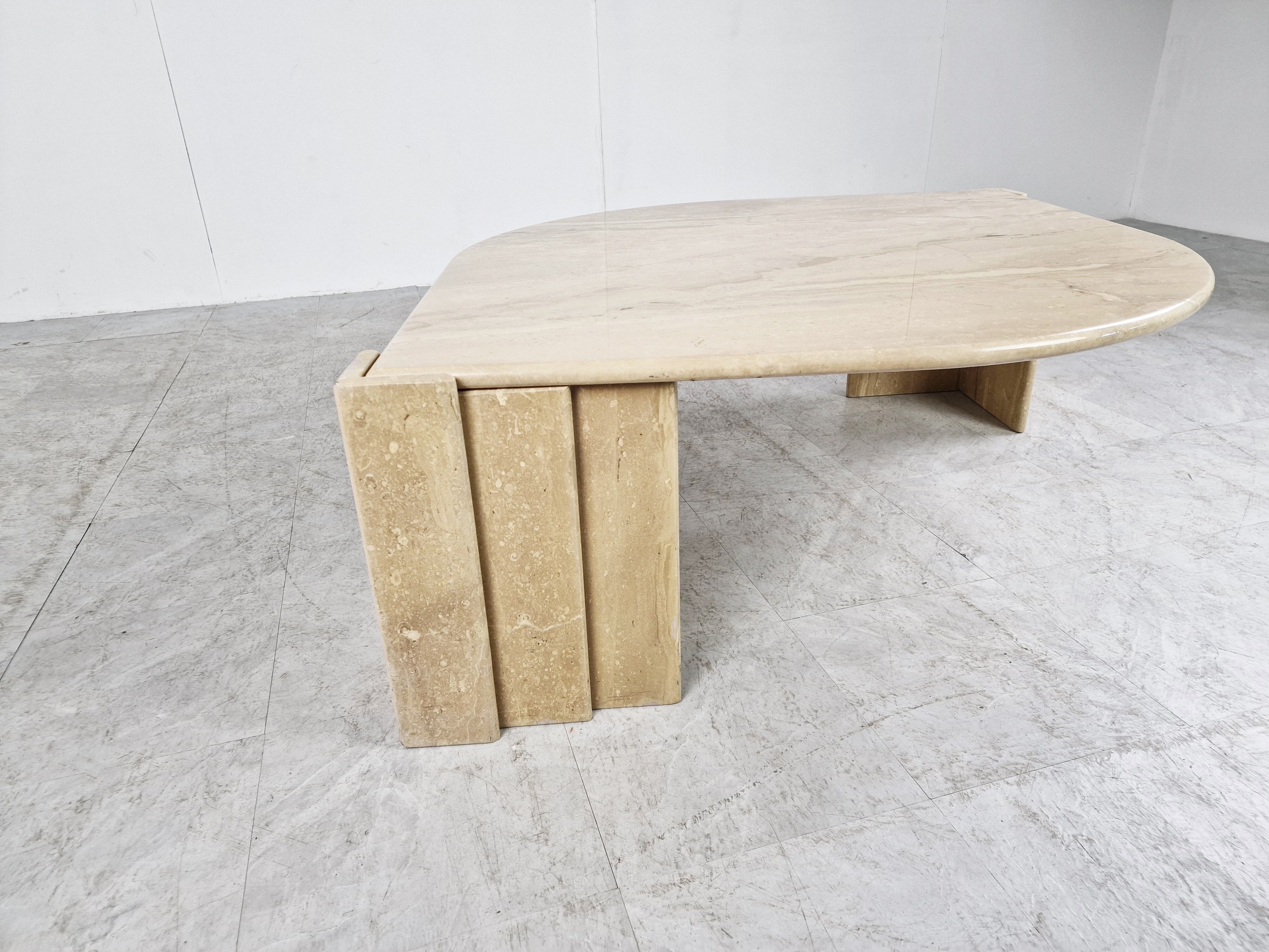 Vintage travertine coffee table, 1970s