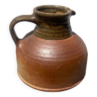 Pitcher Digan stone vase in brown and khaki green pyrite sandstone