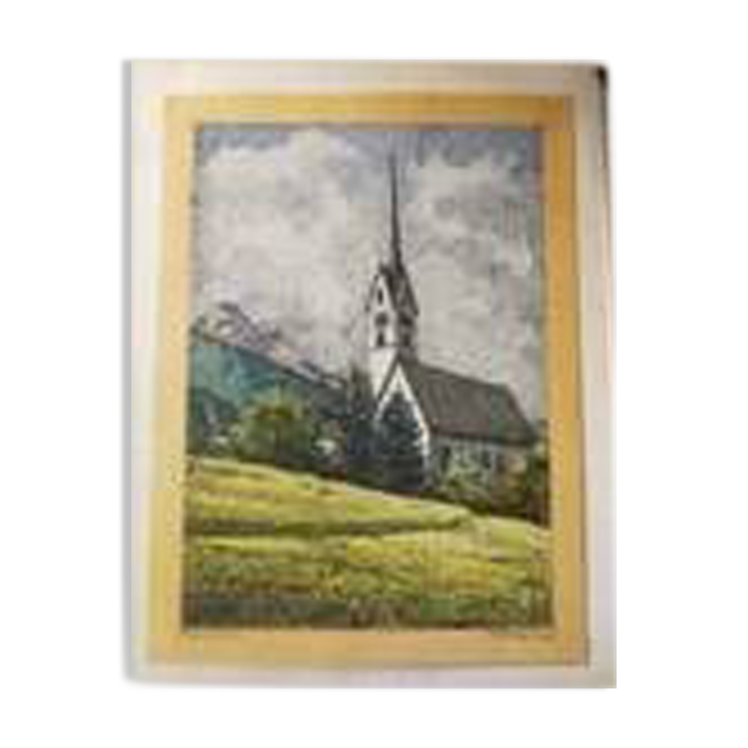 Aquarelle Et China Motiven Vigo Di Fassa Signé E.Baldwin 1955