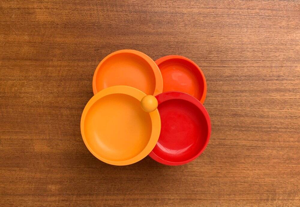 Extendable space-age pivoting bowls from the mid-century by Emsa, 1960s, set of 2.