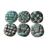 Set 6 compartment plates Robert Picault Vallauris