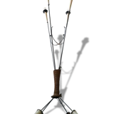 Lampadaire quafripode en corde et plastique années 50 vintage rockabilly floor lamp