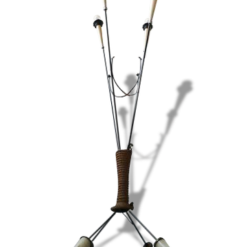 Floor lamp quafripode rope and plastic 50s vintage rockabilly floor lamp