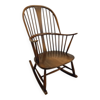 Mid Century Modern Rocking chair "Chairmaker's chair) by Lucian Ercolani for Ercol - 1950-1960s