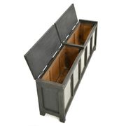 Coffre vitré en bois patiné (44 x 120 x 25cm)