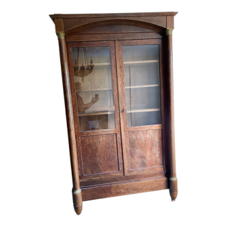 Bookcase wardrobe mahogany showcase Empire style veneer