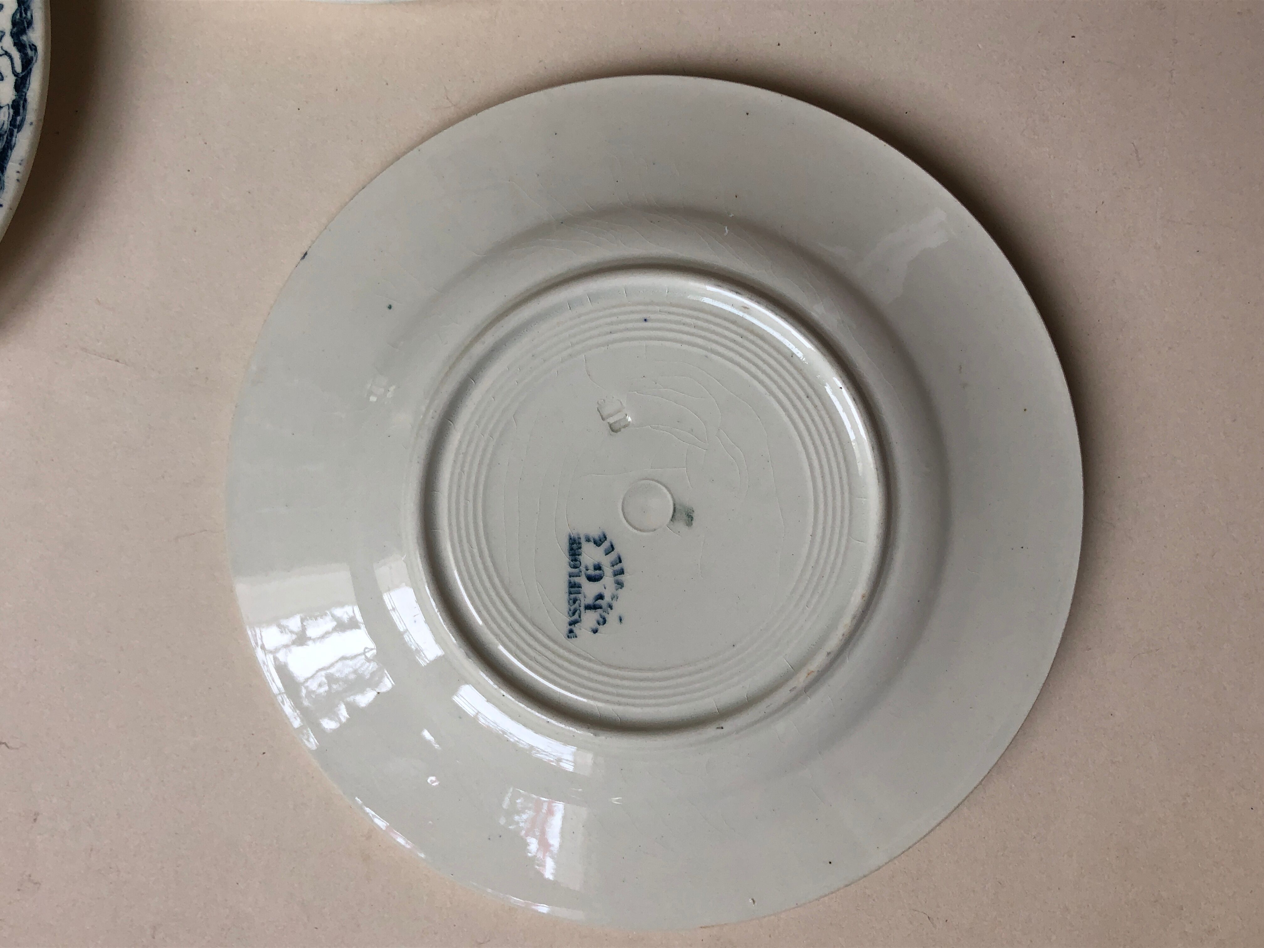 Set of 6 plates in faience Luneville model Passiflore