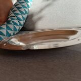 Plat creux ovale en métal argenté