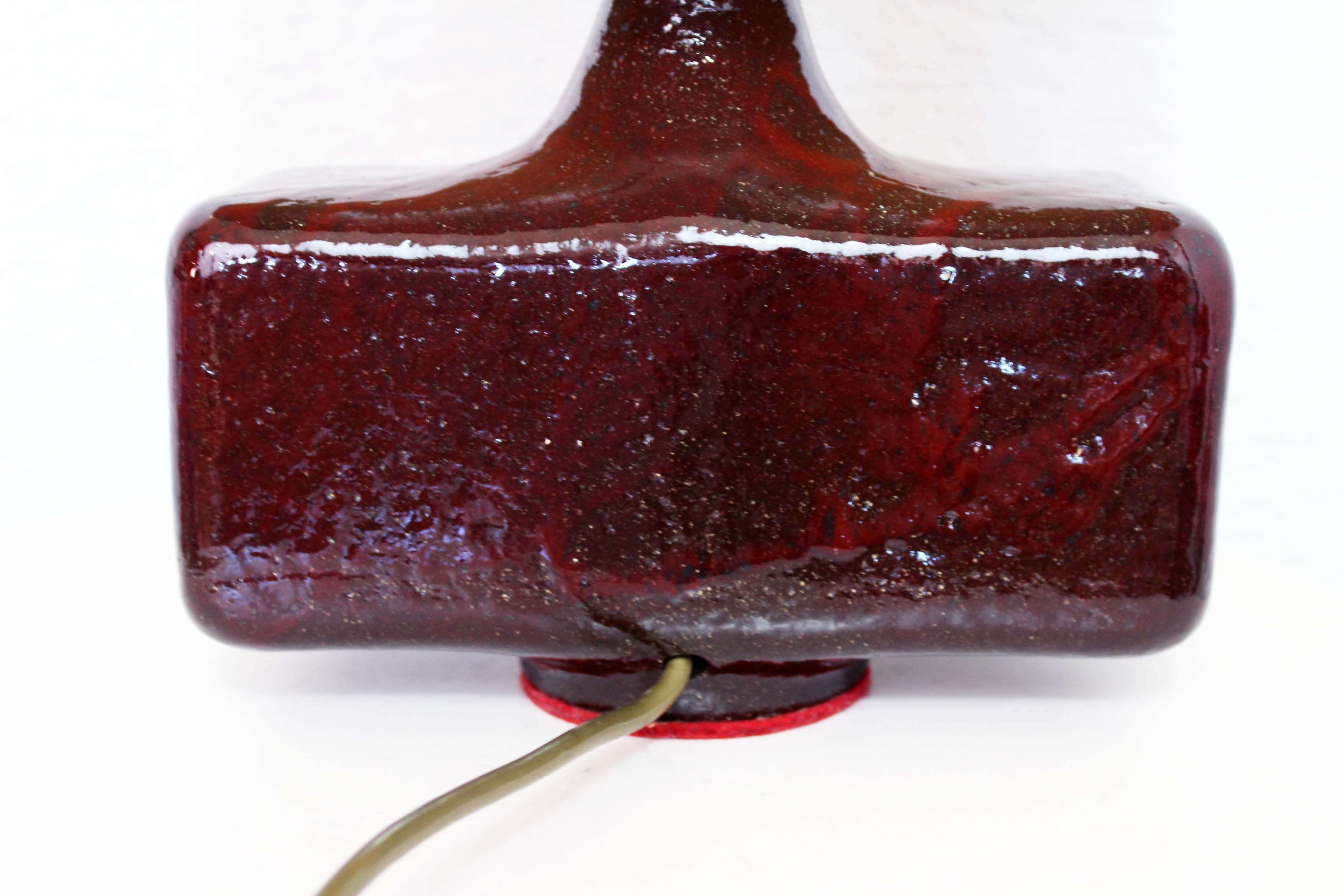 Beautiful ceramic table lamp and 60s straw