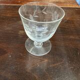 Art Nouveau Set of 32 Crystal Glasses - Engraved and Frosted Floral Pattern