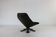 Seventies original leather cushion fiberglass lounge chair
