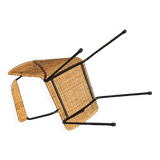 Rattan and steel armchair