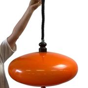 Vintage orange UFO chandelier / pendant light from the 70s